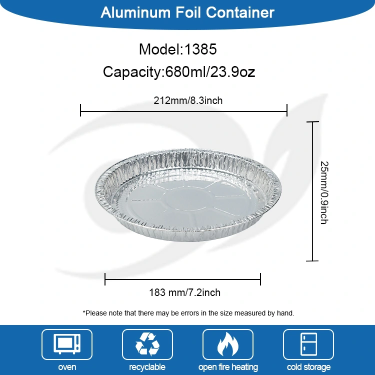 Contenitori in alluminio d'argento da 7-9 pollici