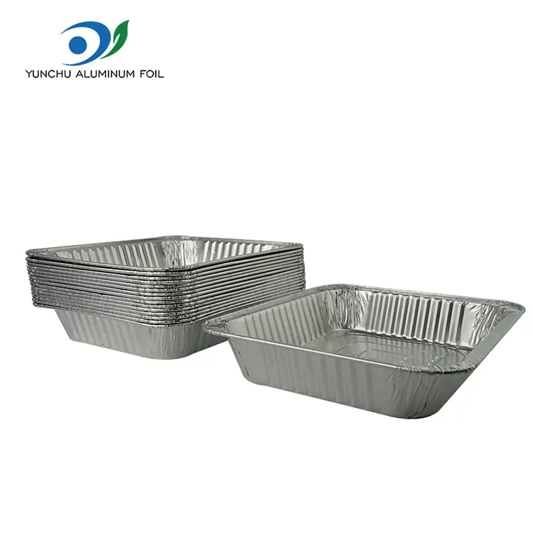 Contenitori in alluminio argento da takeaway rettangolare