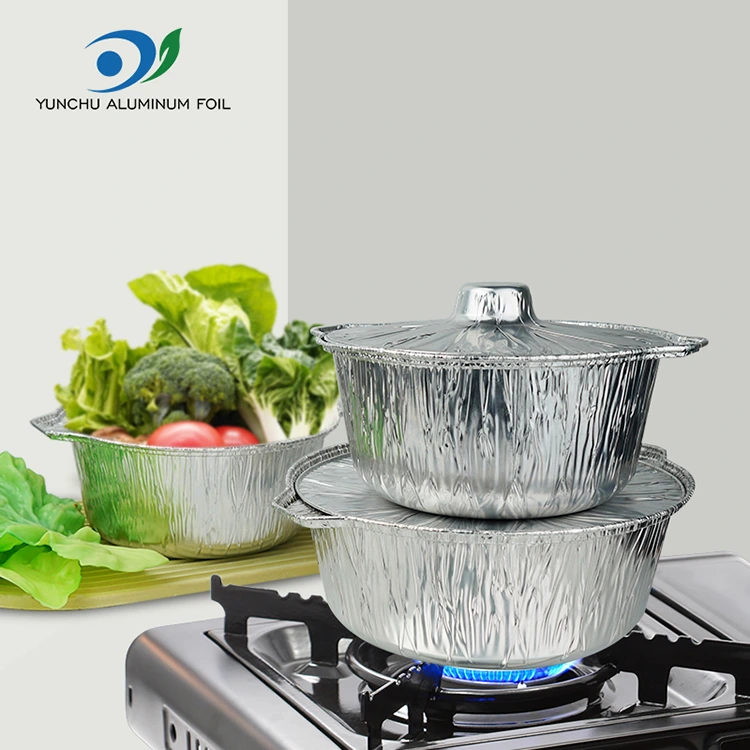 Vaso di vaso caldo usa e getta e contenitori in alluminio argento in alluminio