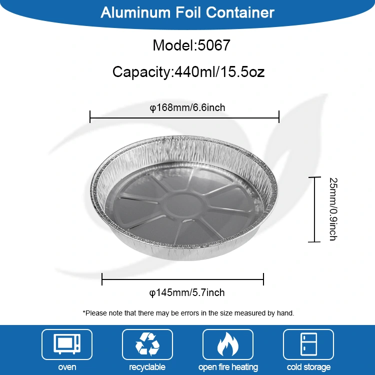 Contenitori in alluminio in argento da 7 pollici in alluminio in argento