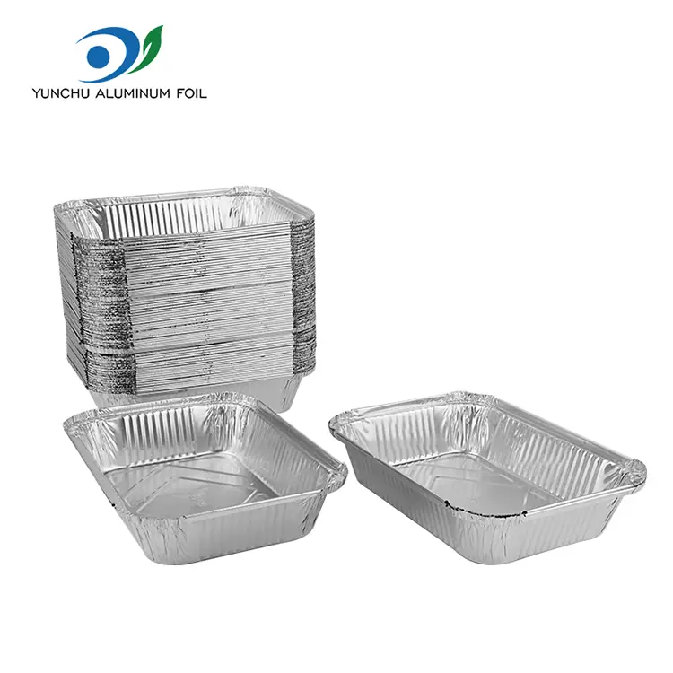 Box da pranzo barbecue usa e getta contenitori in alluminio argento in alluminio
