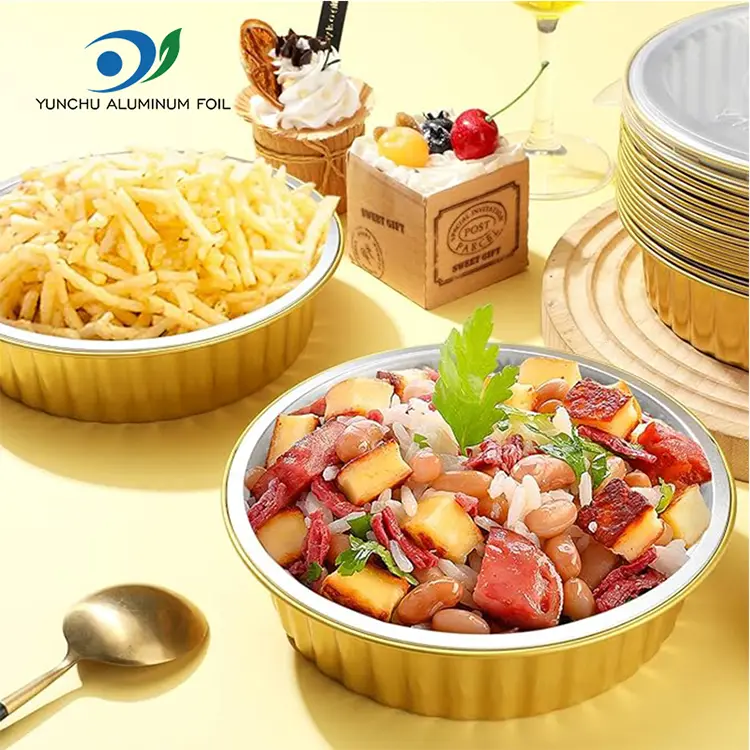 Contenitori in alluminio oro in alluminio di catering monouso