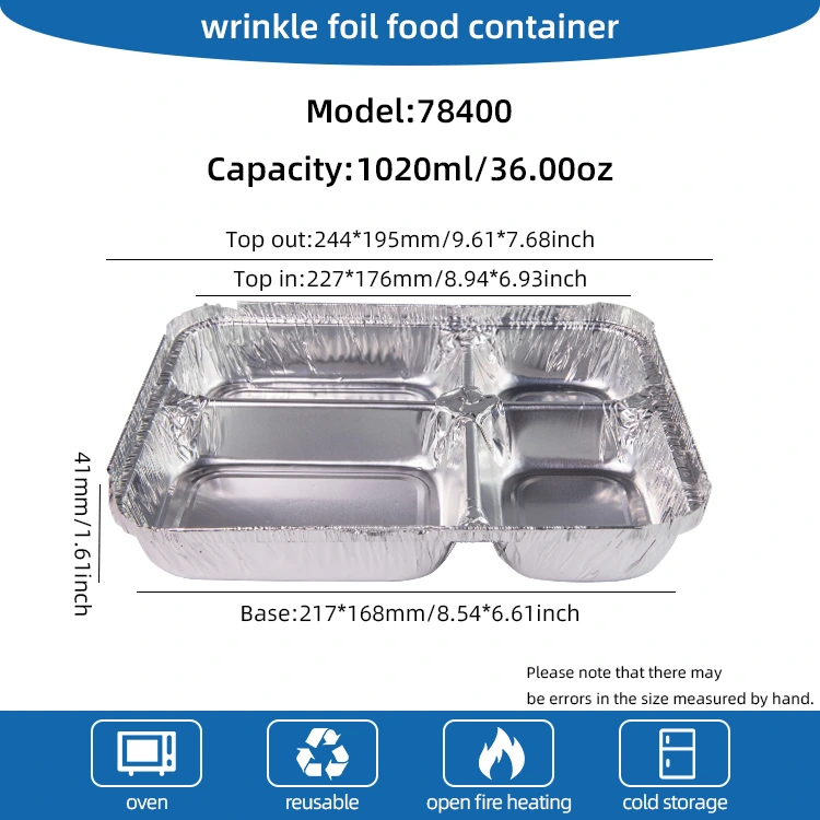 Contenitori in alluminio in alluminio per foot di fast food