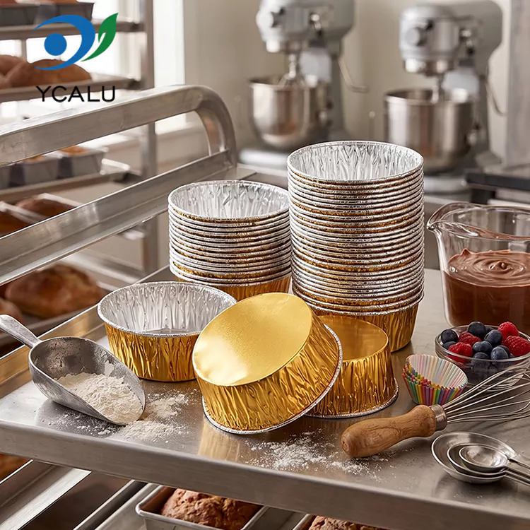 Teglia rotonda usa e getta Contenitori per alimenti in foglio di alluminio argento Teglia rotonda usa e getta Contenitori per alimenti in foglio di alluminio argento