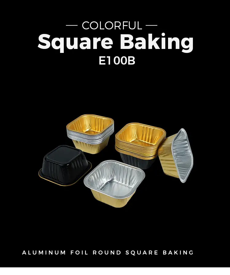 Square baking cakes Smoothwall Aluminum Foil Containers