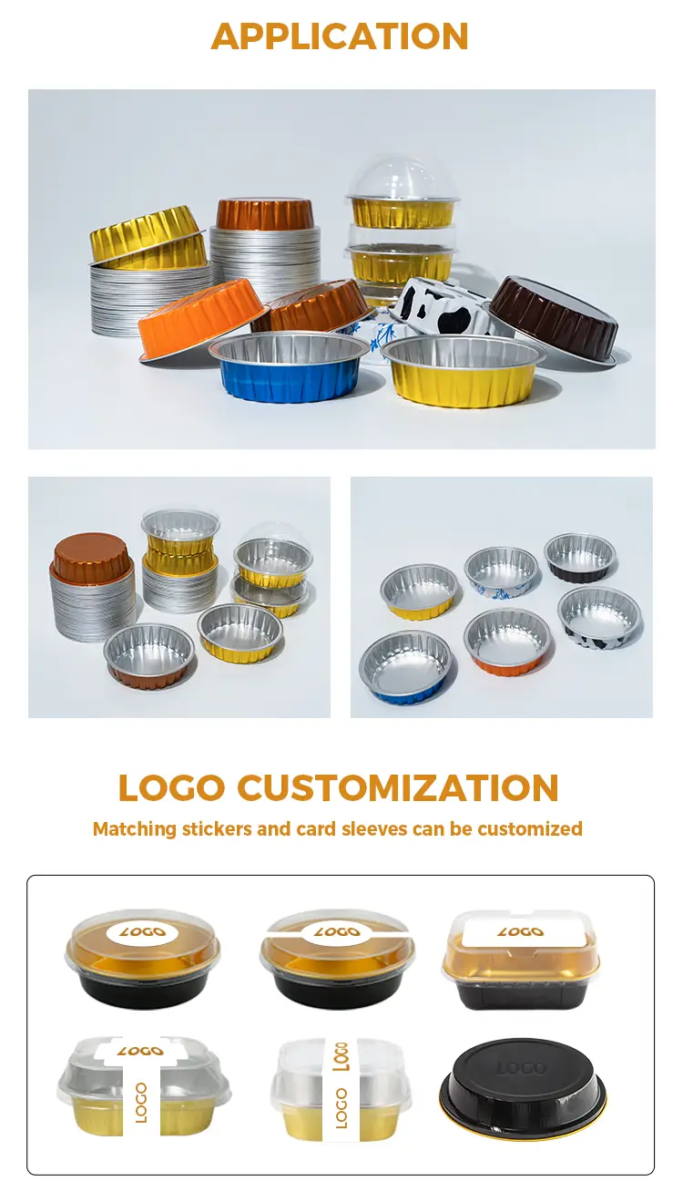 Round golden baking Smoothwall Aluminum Foil Containers