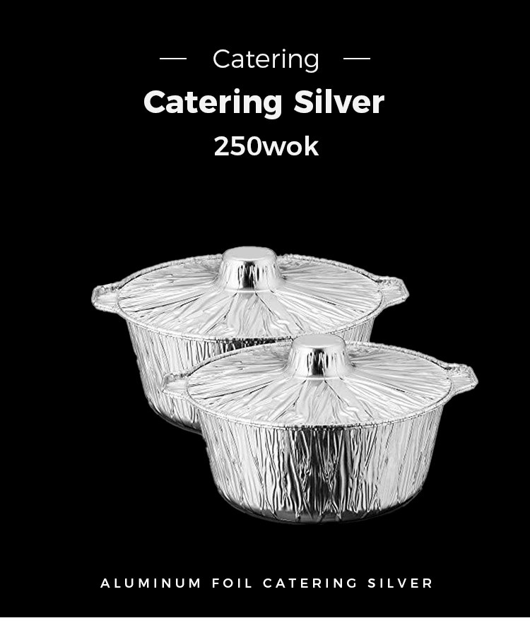 Disposable portable hot pot pots and pans Silver Aluminum Foil Containers 