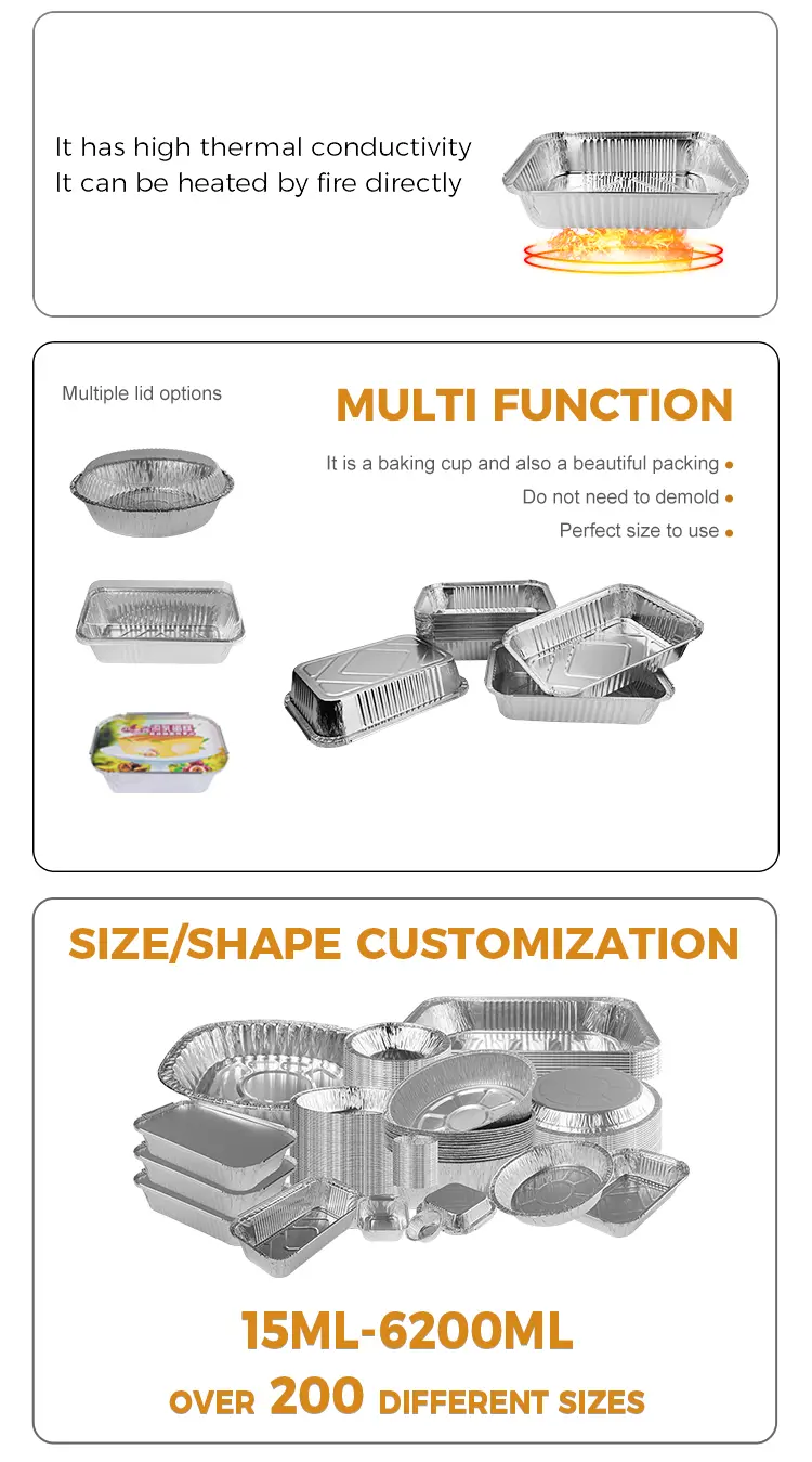 Rectangular take-out barbecue Silver Aluminum Foil Containers