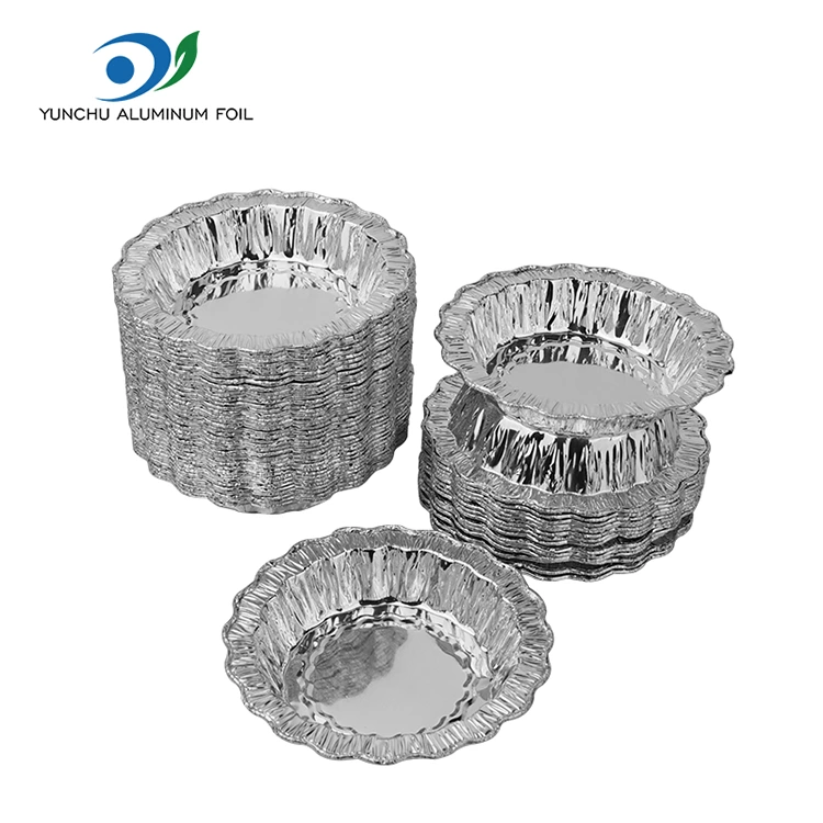 Torta da forno rotonda in pizzo Contenitori in foglio di alluminio argentato