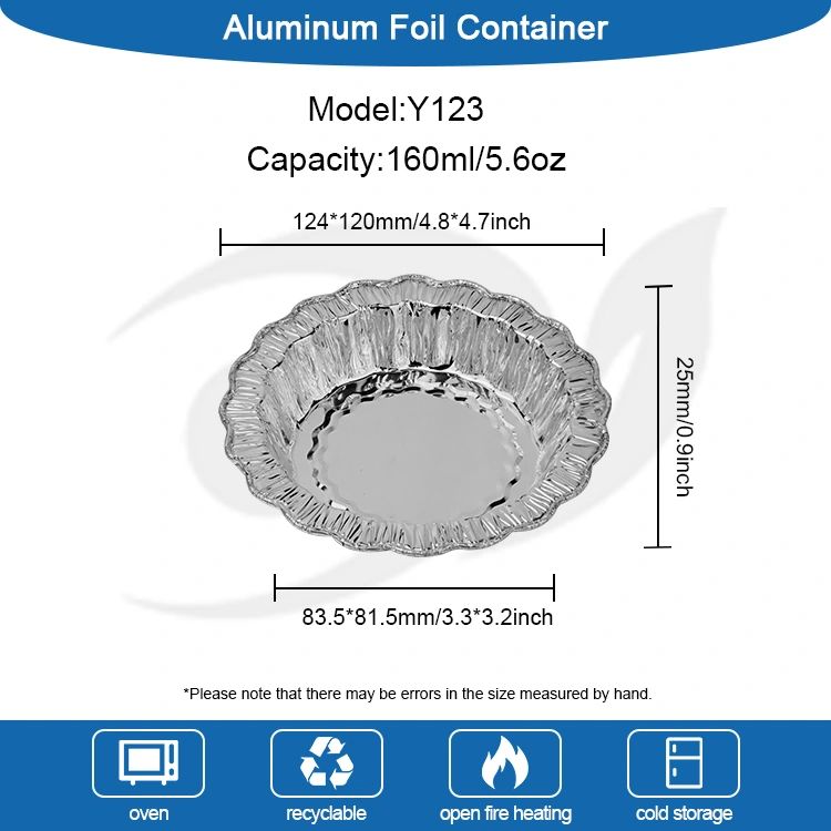 Torta da forno rotonda in pizzo Contenitori in foglio di alluminio argentato