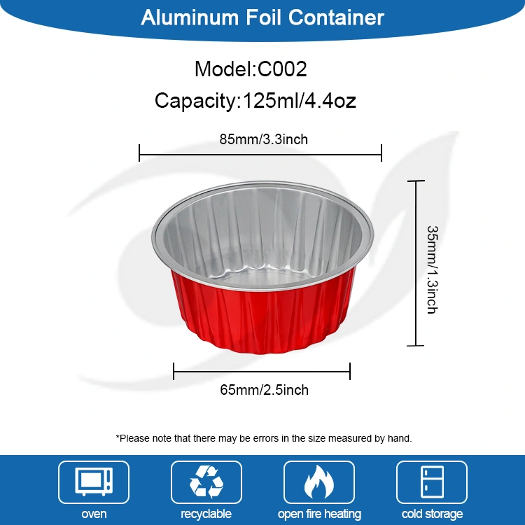 Cupcakes colorati cotti una sola volta Contenitori in foglio di alluminio a pareti lisce
