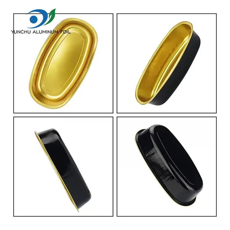 Contenitori di lamina in alluminio di colore ovale