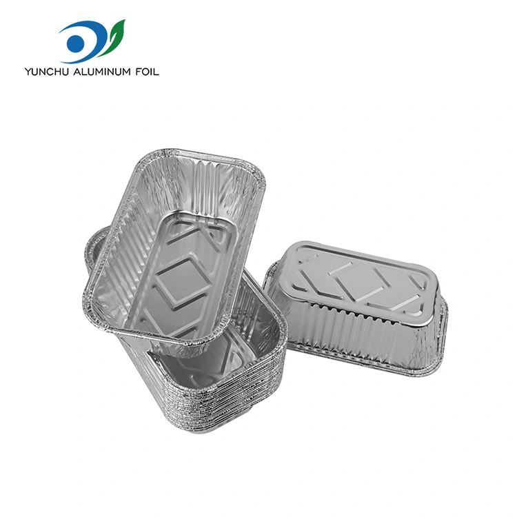 Contenitori in alluminio argento grill grill rettangolare