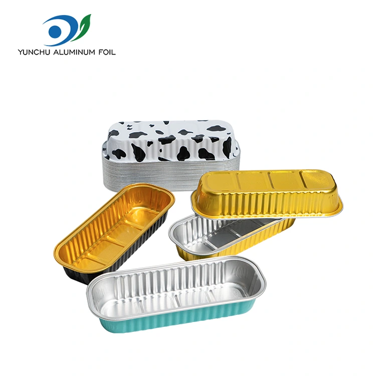 Torta di cottura rettangolare Contenitori in alluminio liscio in alluminio Torta di cottura rettangolare Contenitori in alluminio liscio in alluminio
