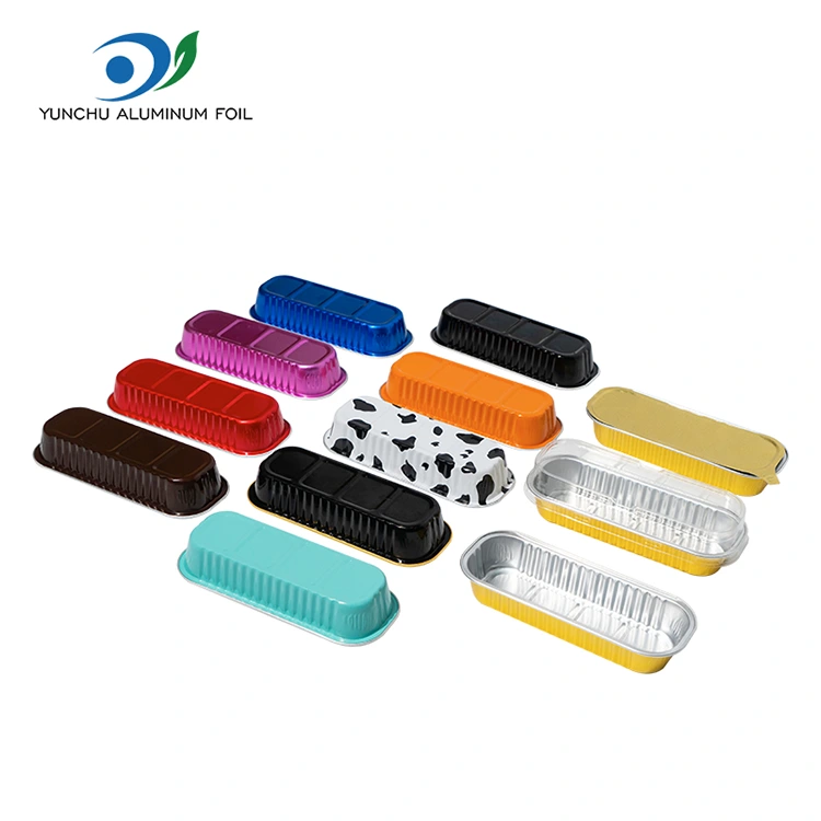 Torta di cottura rettangolare Contenitori in alluminio liscio in alluminio