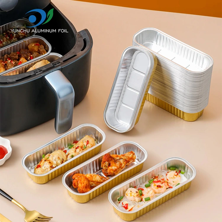 Torta di cottura rettangolare Contenitori in alluminio liscio in alluminio