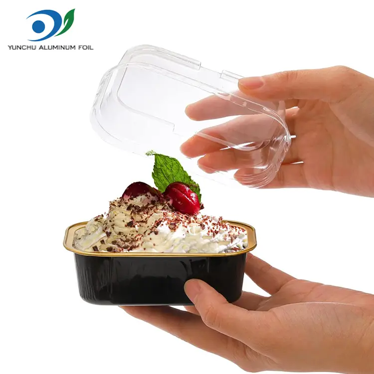 Colore cottura rettangolare Contenitori in alluminio liscio in alluminio Colore cottura rettangolare Contenitori in alluminio liscio in alluminio