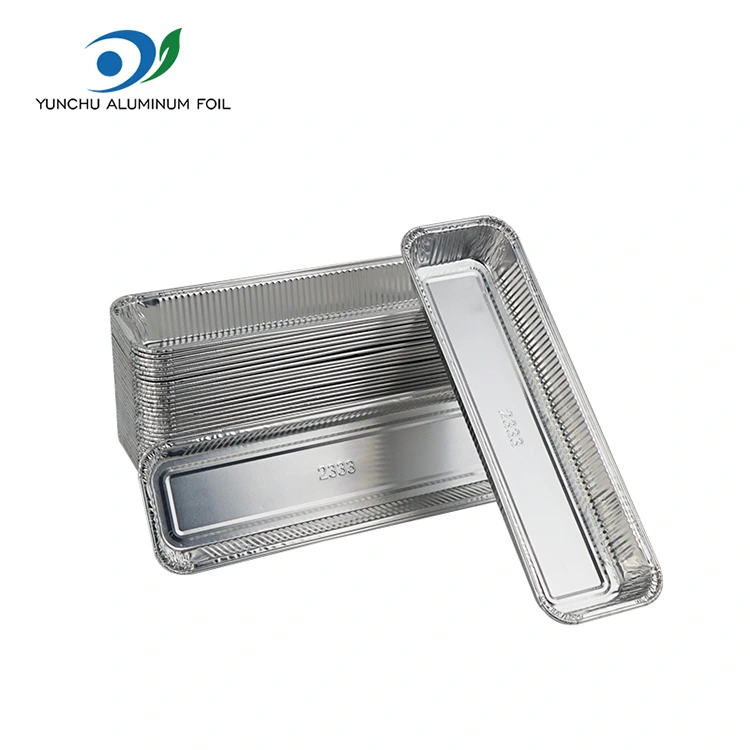 Contenitori in alluminio argento friggibili del pane rettangolare Contenitori in alluminio argento friggibili del pane rettangolare