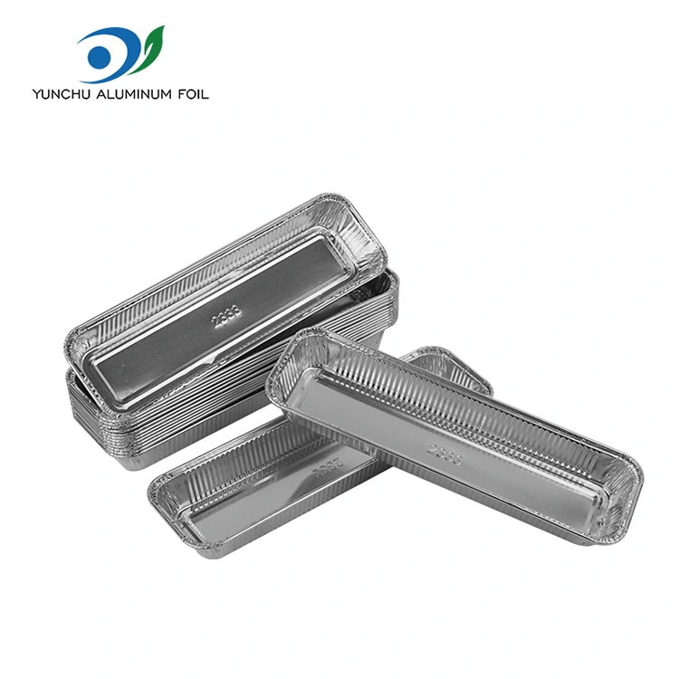 Contenitori in alluminio argento friggibili del pane rettangolare