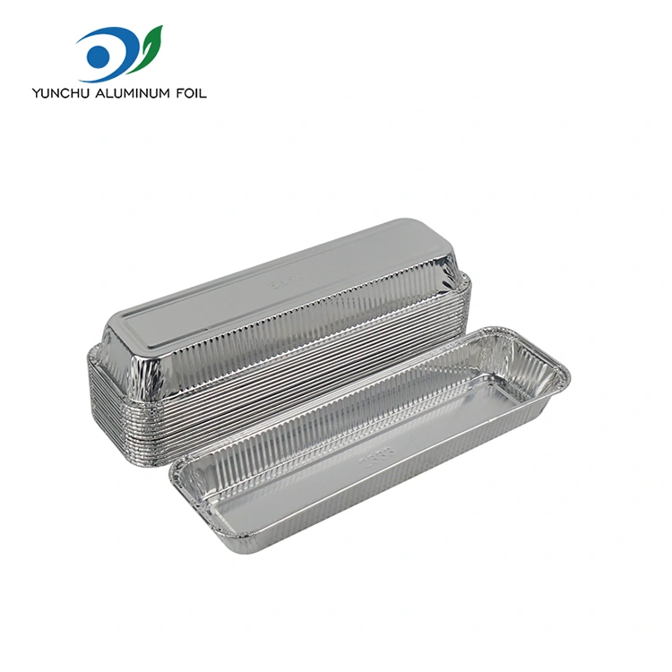 Contenitori in alluminio argento friggibili del pane rettangolare