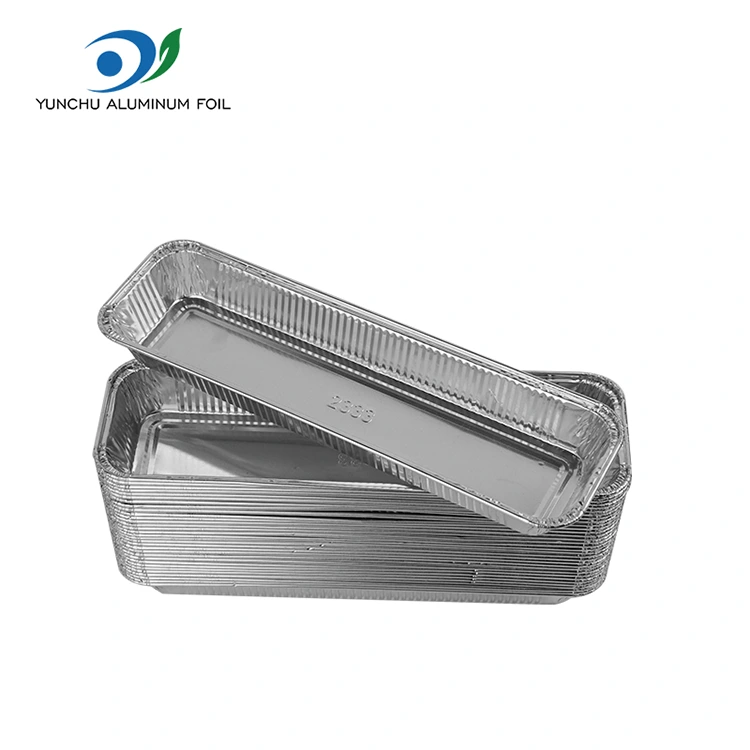 Contenitori in alluminio argento friggibili del pane rettangolare