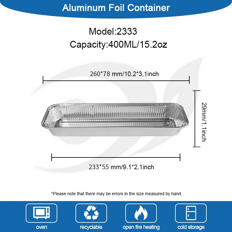 Contenitori in alluminio argento friggibili del pane rettangolare