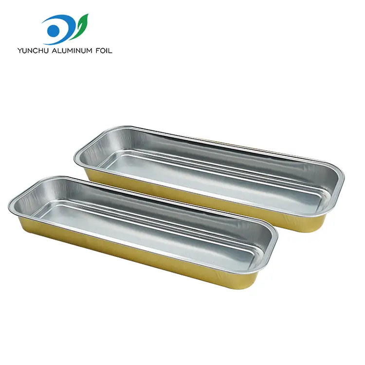 Pane rettangolare contener di lamina in alluminio liscio