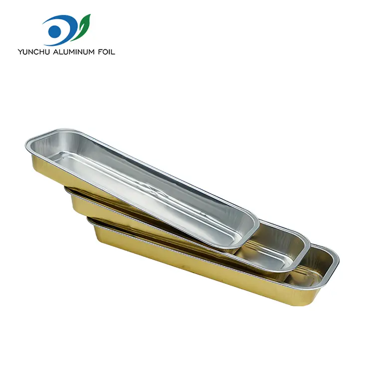Pane rettangolare contener di lamina in alluminio liscio