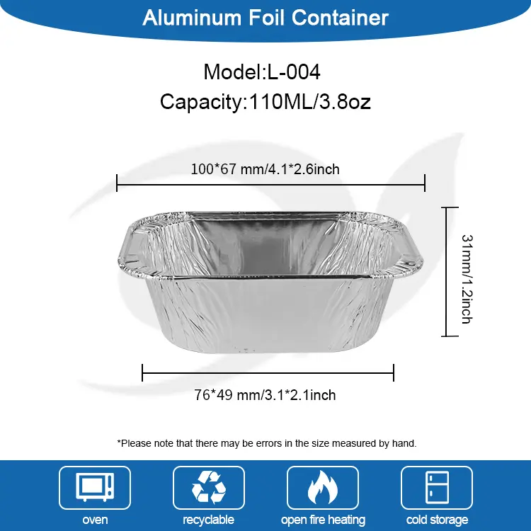 Contenitori di lamina in alluminio in alluminio da cottura della torta rettangolare