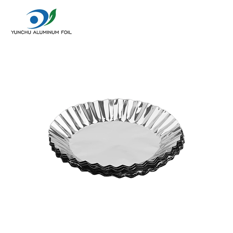 Tortiera rotonda con contenitore per alimenti in foglio di alluminio argentato