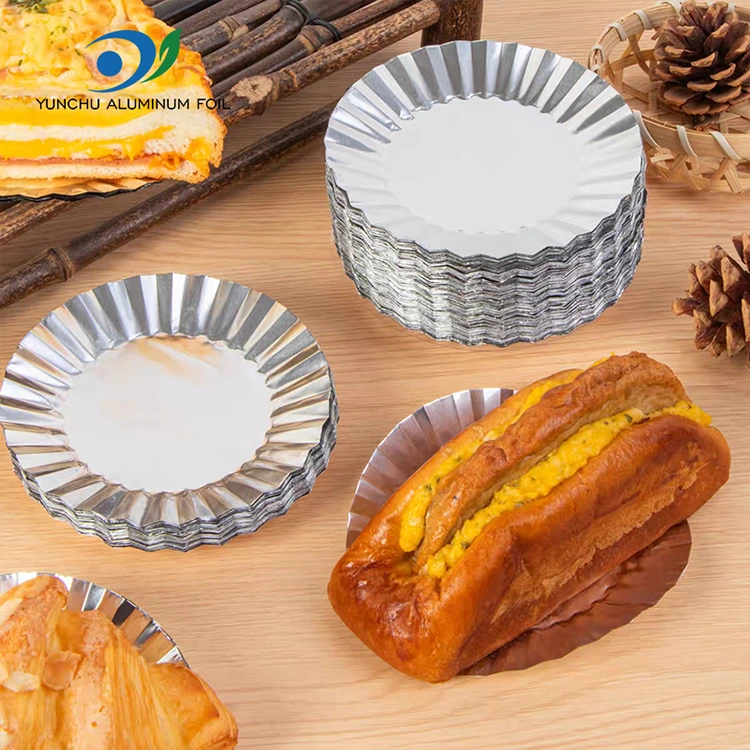 Tortiera rotonda con contenitore per alimenti in foglio di alluminio argentato