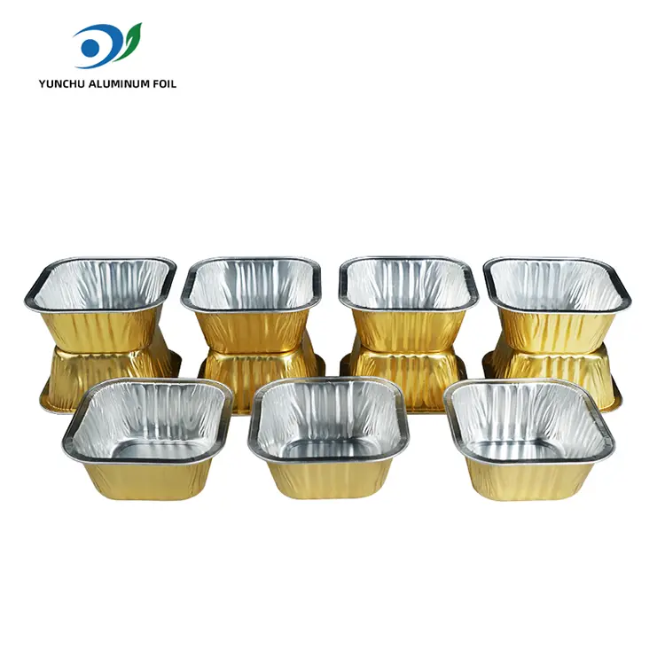 Torte di cottura quadrata contenitori in alluminio liscio in alluminio