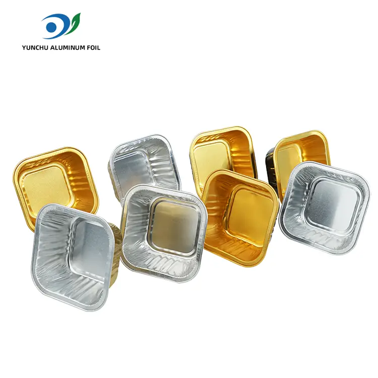 Torte di cottura quadrata contenitori in alluminio liscio in alluminio