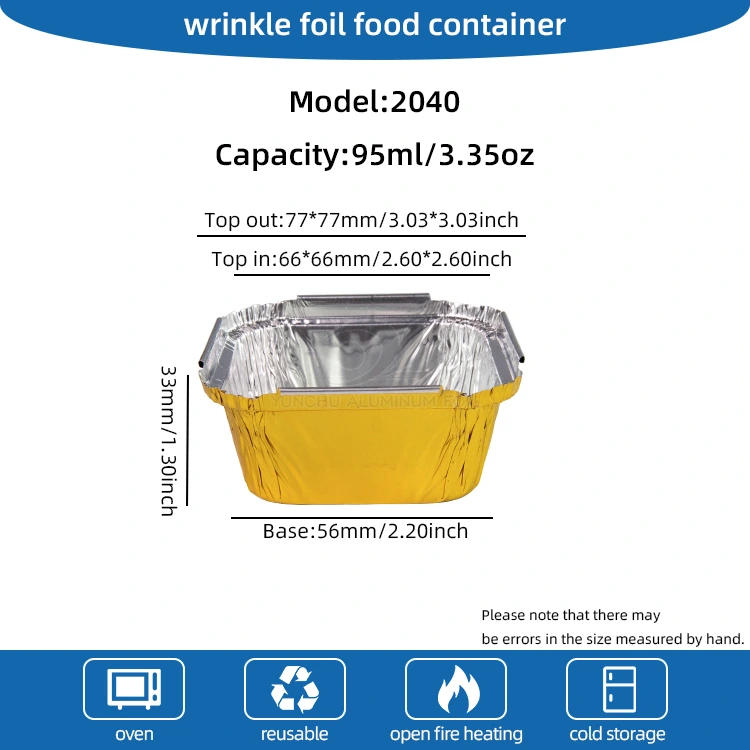 Contenitori in alluminio in alluminio forno di cottura quadrata