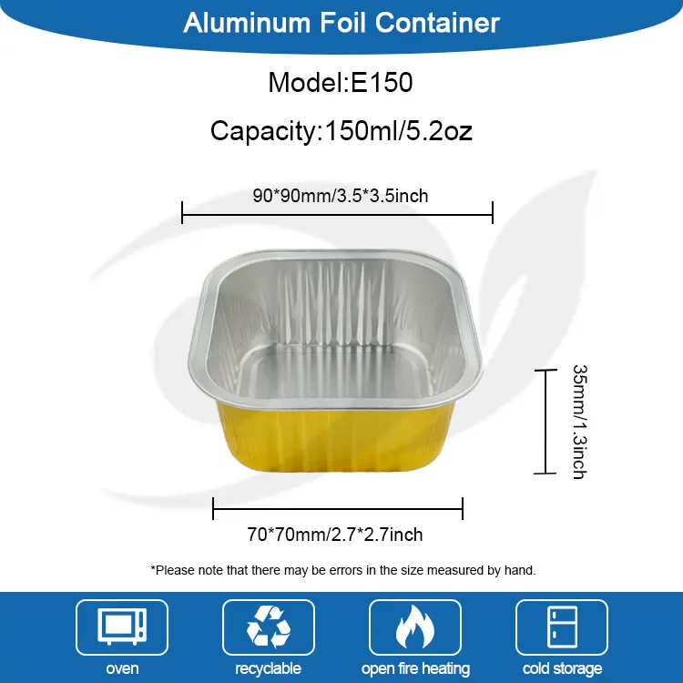 Cottura quadrata di contenitori in alluminio in alluminio