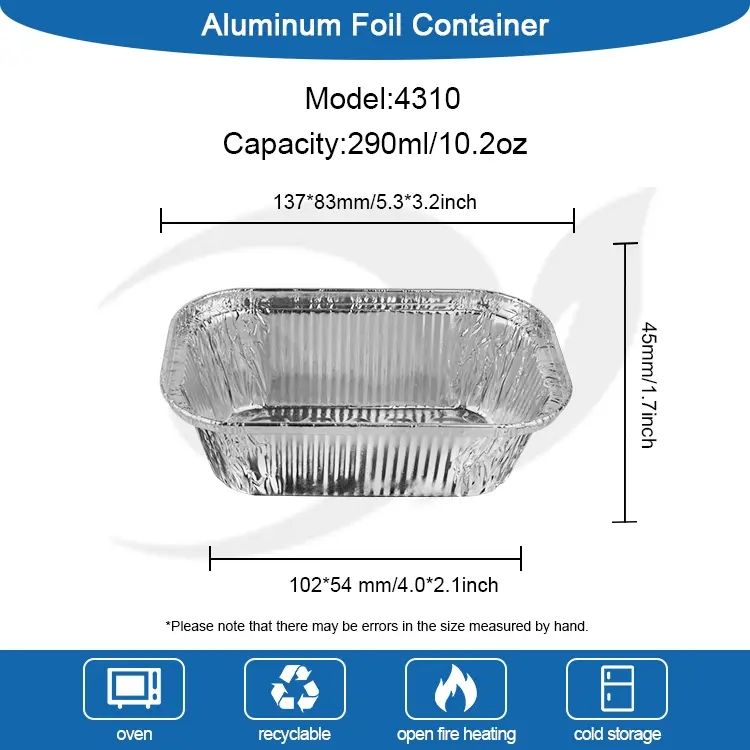 Contenitori di lamina in alluminio in alluminio in alluminio per cuocere in argento