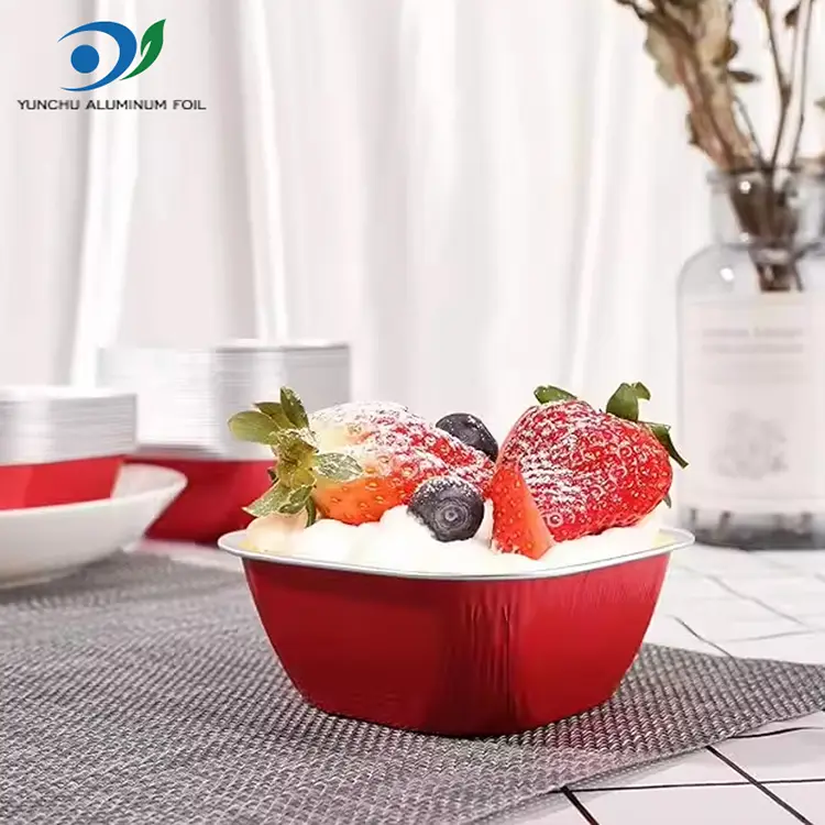 Colora quadrata cottura liscia i contenitori in alluminio