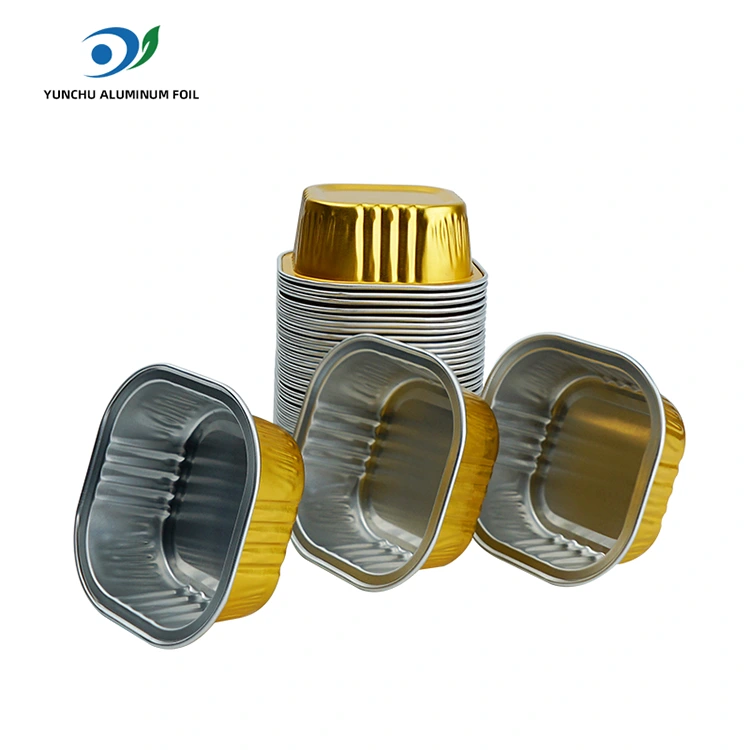 Pirottini quadrati da dessert Contenitori in foglio di alluminio a pareti lisce