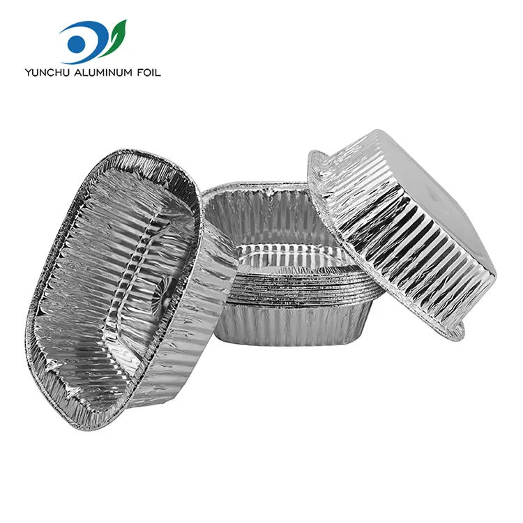 Contenitore in alluminio da asporto argento quadrati Contenitore in alluminio da asporto argento quadrati