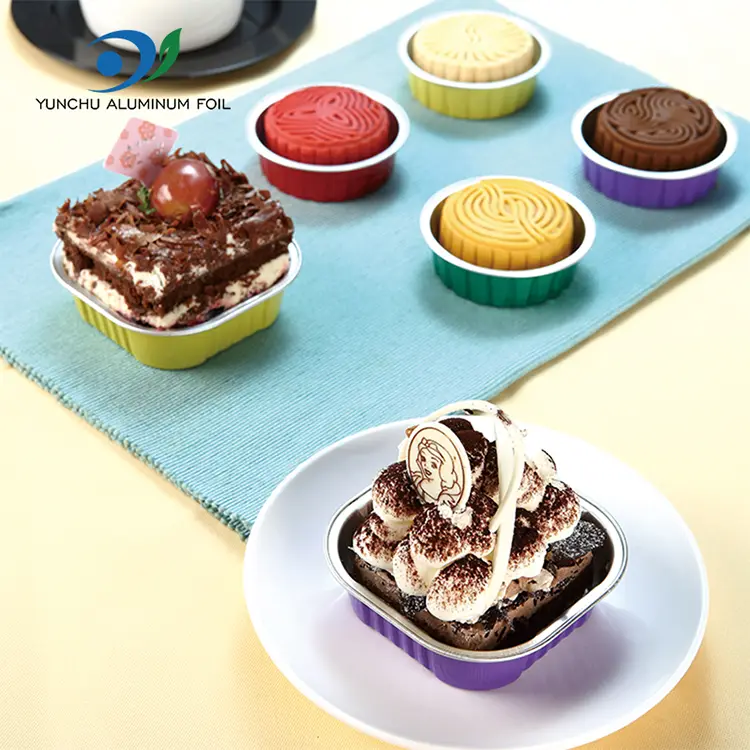 Contenitori per fogli di alluminio liscio quadrati