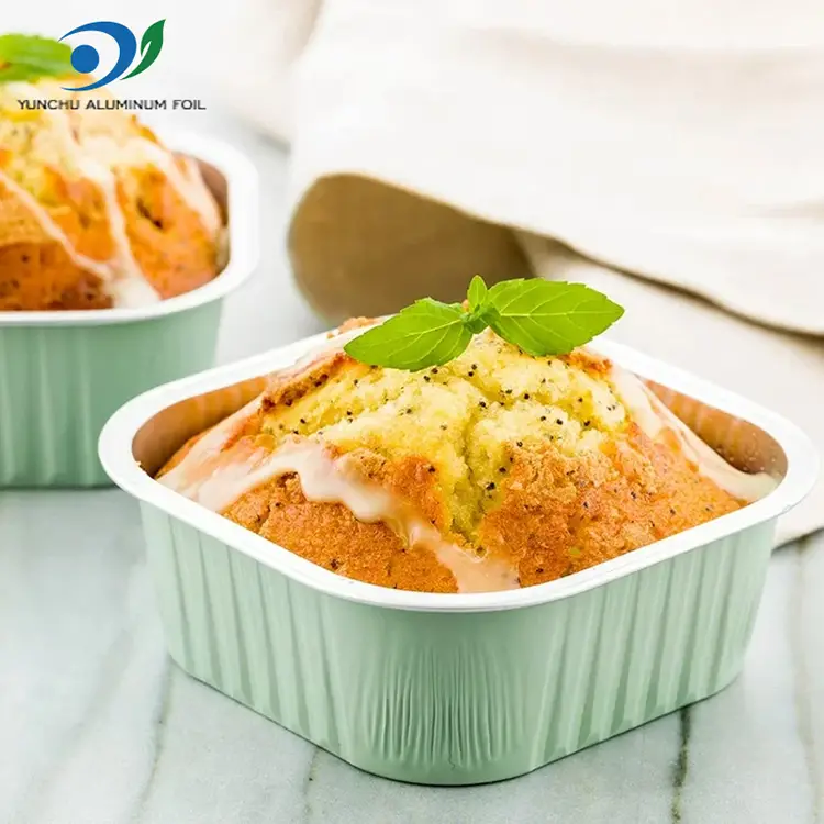 Contenitori per fogli di alluminio liscio quadrati