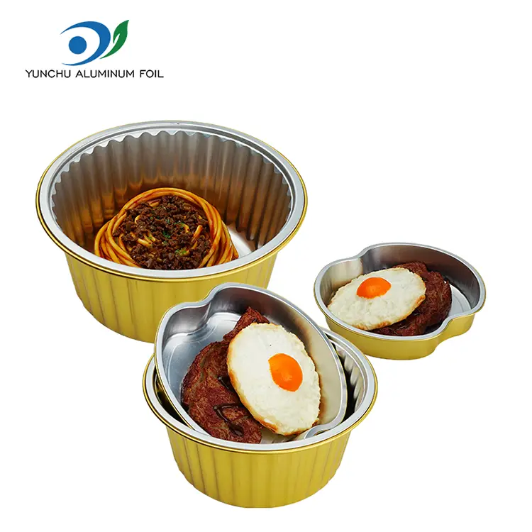 Contenitori per fogli in alluminio rotondo da takeaway Contenitori per fogli in alluminio rotondo da takeaway